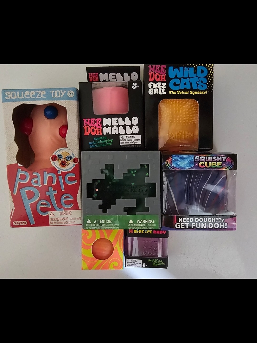 Wild Cats Yellow Fuzz Ball & Panic Pete Pink Squeeze Toy Bundle